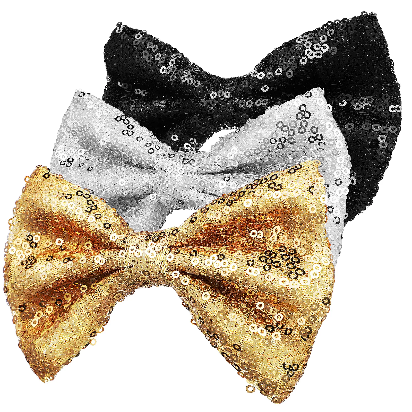 

3Pcs Sparkling Sequin Hair Bow Clips Large Glitter Bow Barrettes Non-Slip Hair Styling Accessories for Girls Women