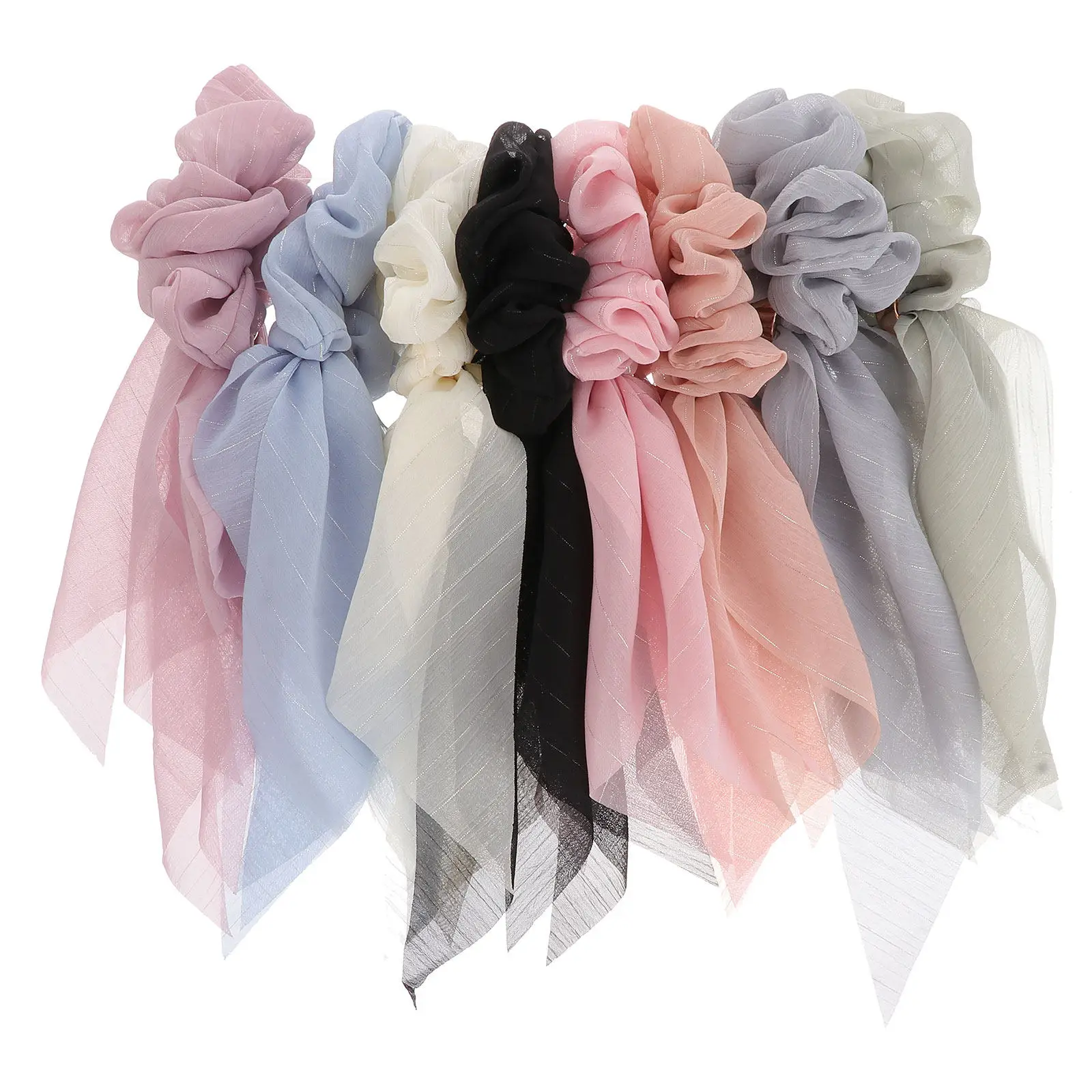 

8Pcs Premium Fabric Hair Tie Set Stylish Buckle Design Hair Rope Ponytail Holder for Women Girls Office Casual Daily Wear Gift