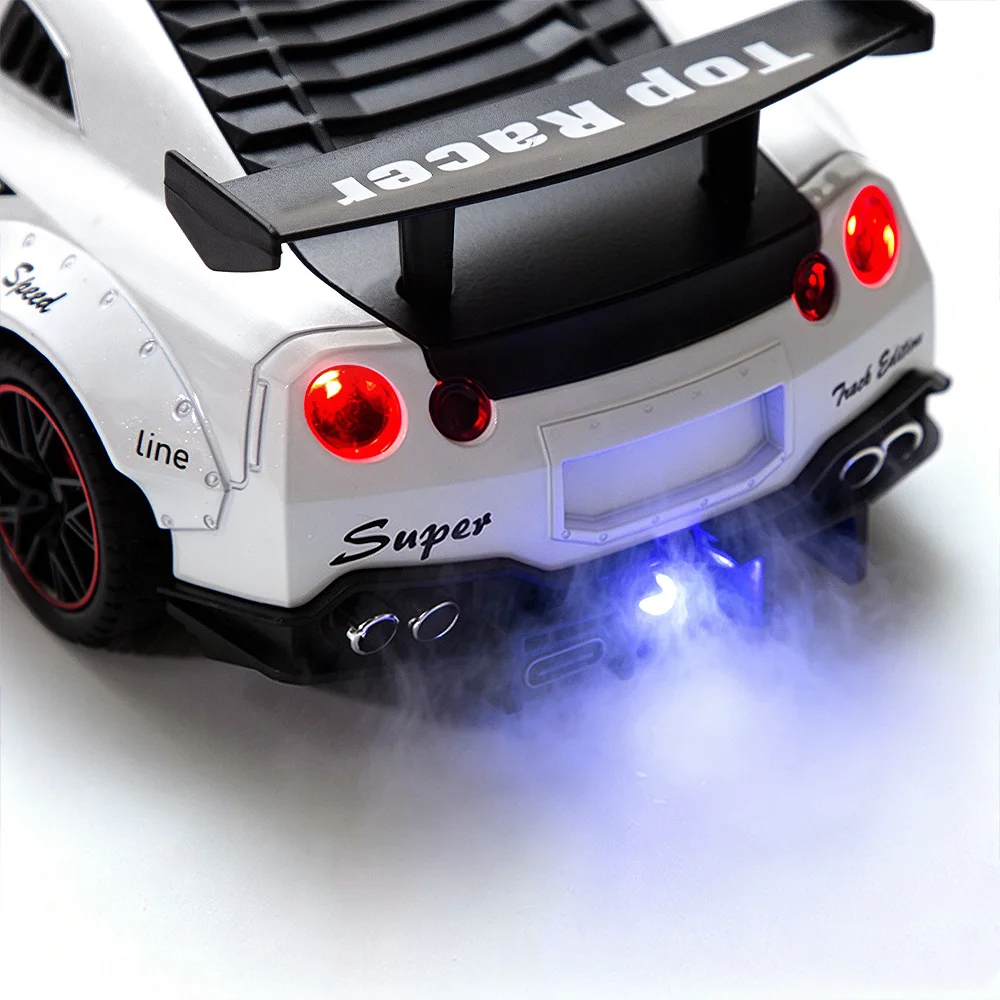 Sports Hypercar Model Desk Clock, Rechargeable LED Time Display, Remote Control, Simulated Engine Sound & Exhaust Mist Effect