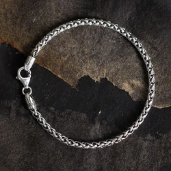 Retro Exquisite 925 Silver Bracelet for Men 18/20 CM Wee Glossy Twist Chain Clasp Bracelets Male Party Fashion Jewelry Gift