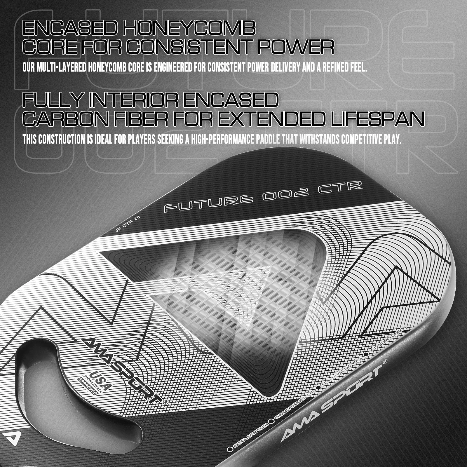 XSH Innovative Top-Ranked 20mm Thickness Edgeless for  T700 Carbon Fiber Pickleball Paddle Original Customized