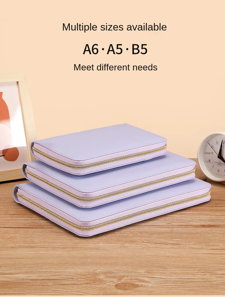 A5 A6 B5 Loose Leaf Zipper Binder Refill, Photo Card Collection Book Postcard Organizer Diary Notebook School Stationery