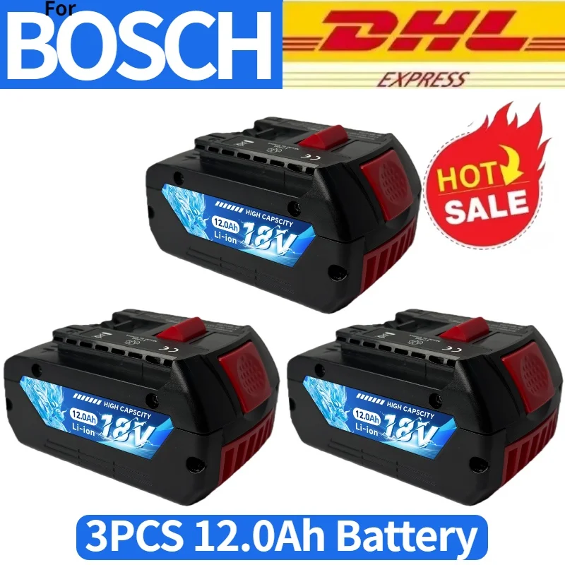 

18V 12.0Ah Replace Bosch BAT609 BAT618 BAT610 Replacement Battery, lithium battery with BMS Protection High Durability + Charger