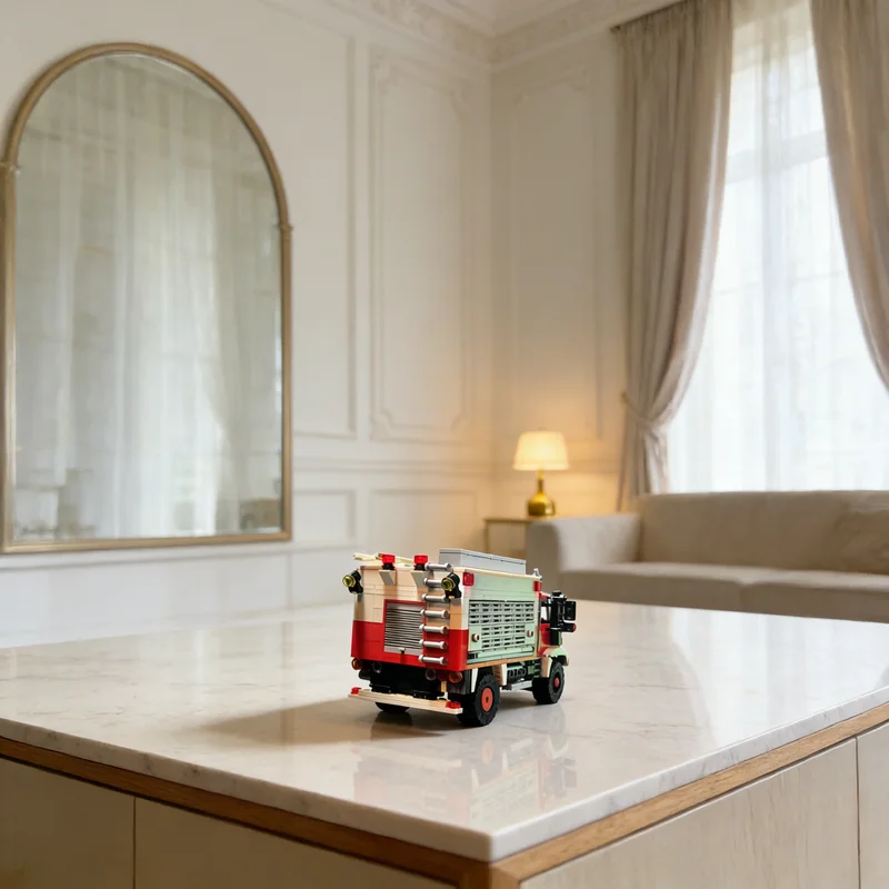 

Набор строительных блоков MOC Mercedes-Benz Unimog Пожарная машина City Champions, 634 детали, архитектурная модель, игрушка, рождественский подарок для детей