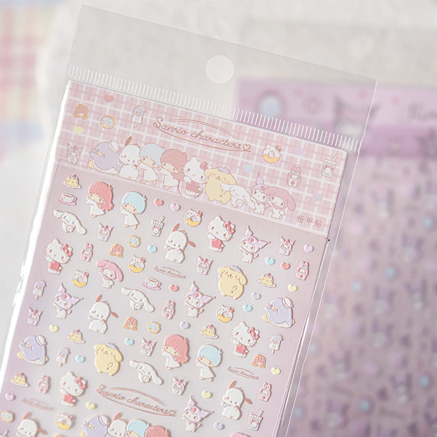 1PCS 5D Emboss Cinnamoroll Hello Kitty Nail Stickers Cute Cartoon Long Lasting Melody Nail Art Accessories Kuromi Nail Charm