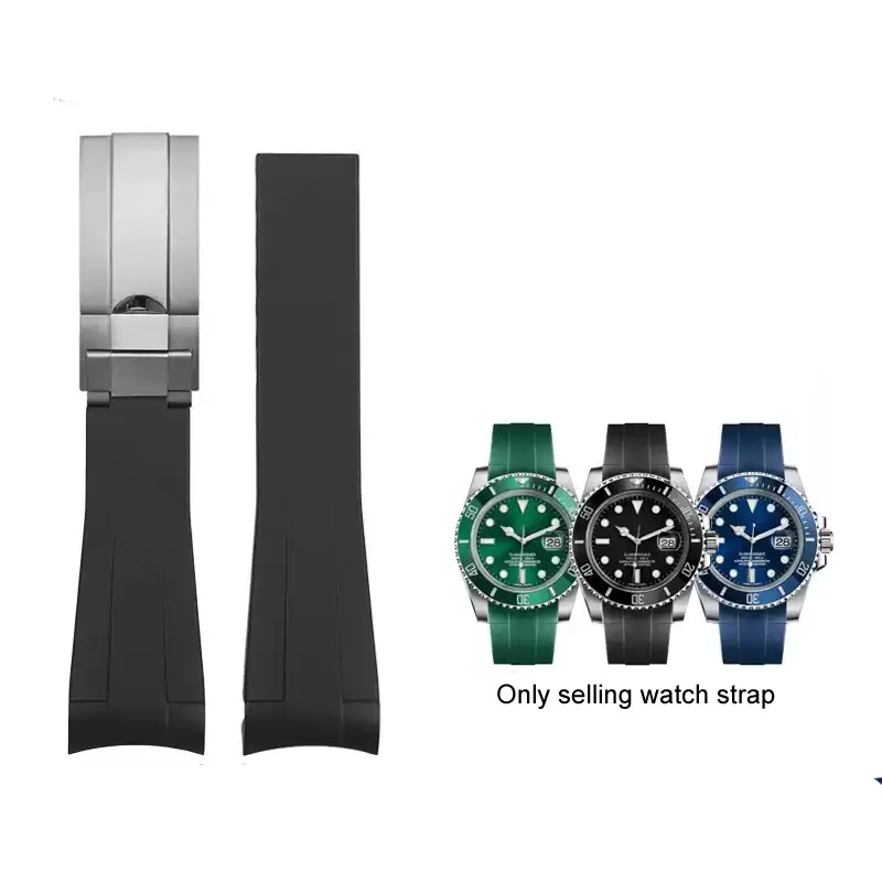 Watch Band for Rolex DAYTONA SUBMARINER Yacht-Master GMT Explorer Silicone Rubber Accessorie Watch Bracelet Strap Chain 20mm