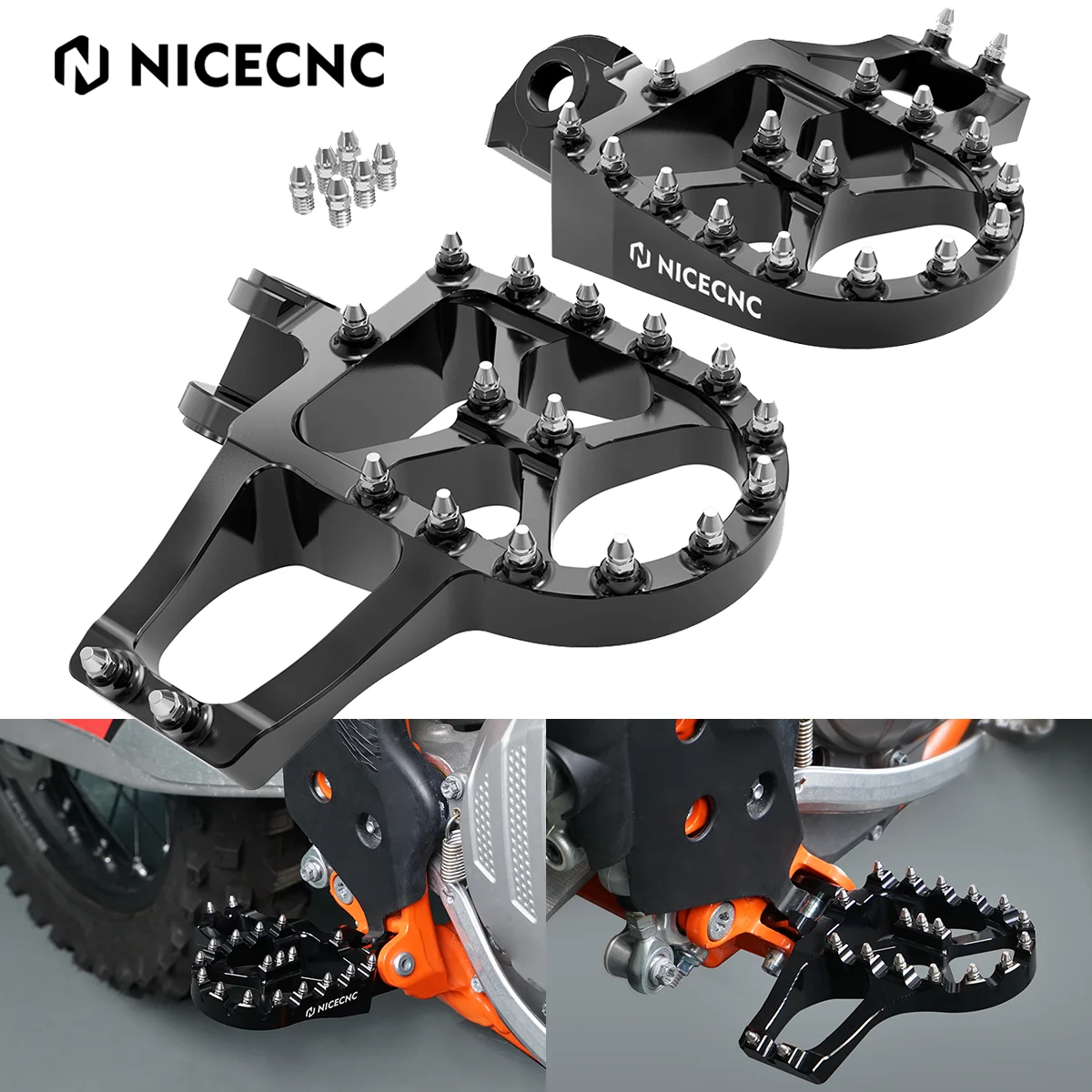 NICECNC For 2023 Beta XTRAINER 300 X-TRAINER 250 2015-2023 Motorcycle Extender Foot Pegs Lean Back Footrest Pedals Kit Anti Slip