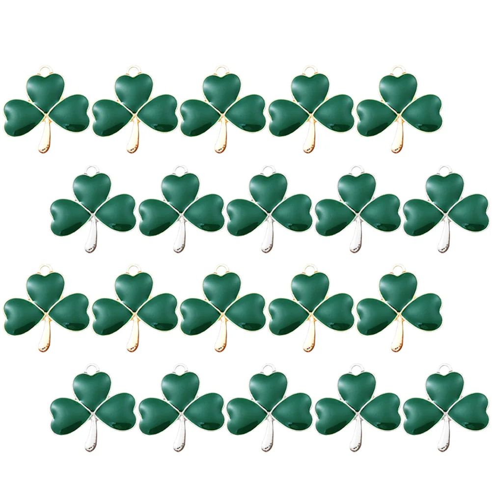 

20pcs Jewelry Charms Alloy Jewelry Diy Accessories Shamrock Shaped Pendants for DIY Crafts Necklaces Bracelets Gifts