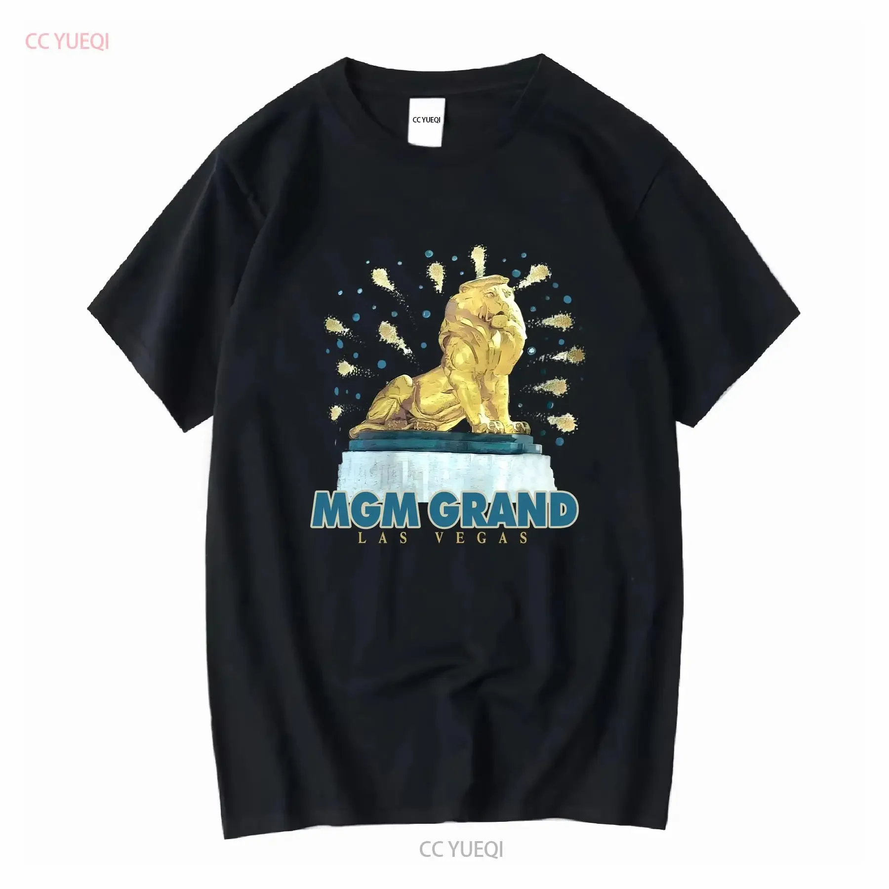 Vintage MGM Grand Casino Hotel Las Vegas Lion Mens XL White T shirt Glitter Detail 1990s long or short sleeves vintage Washed