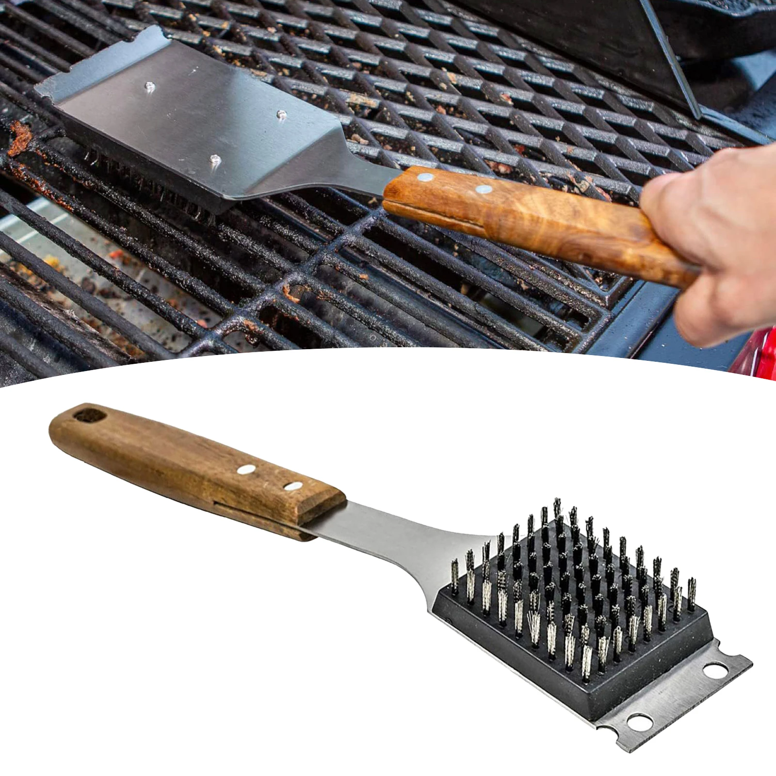 Stainless Steel BBQ Cleaning Brush BBQ Mesh Cleaning, Decontamination And Rust Removal Steel Brush Kitchen Accessories Tools