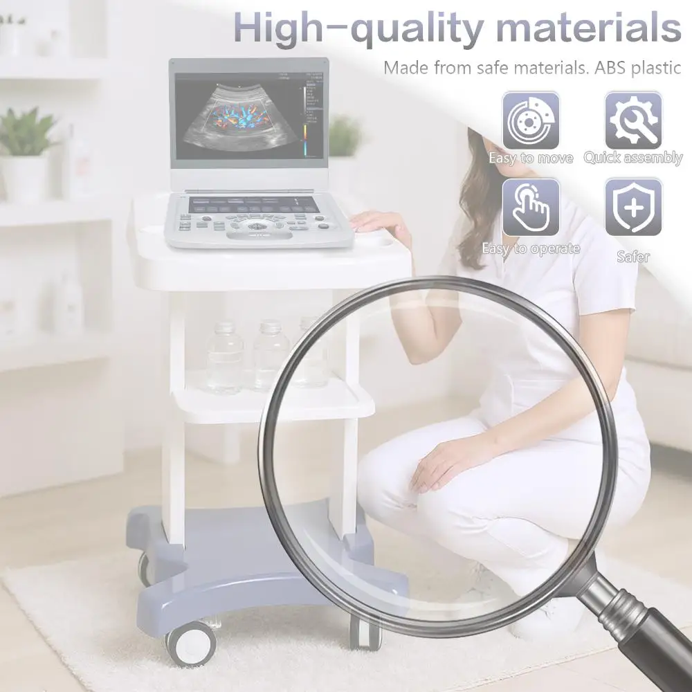 

3 Tiers Removable Removable Beauty Instrumen Lab Carts Medical Trolley Cart with Wheels 360°Rotatable for Clinic Hospital