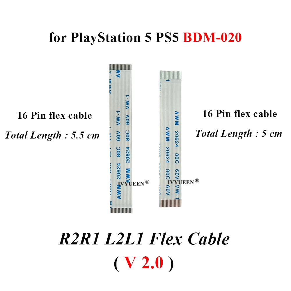 Ivyueen L2 R2มอเตอร์เชื่อมต่อริบบิ้นสายแพสำหรับ PlayStation 5 PS5ตัวควบคุม BDM-010ทัชแพดสายต่อบอร์ด PCB