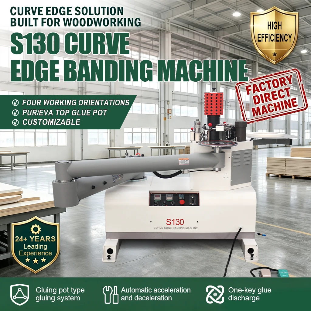 Semi Automatic Curve Edge Bander for Rounded Edge Sealing Curved Panel DIY Furniture Edge Tape Application Workshop Tool
