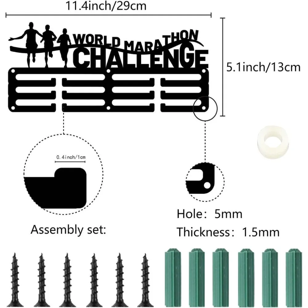 Running Marathon Medal Holder Display Medal Hangers Rack Sports Metal Hanging Awards Iron Small Awards for Men Wall Home