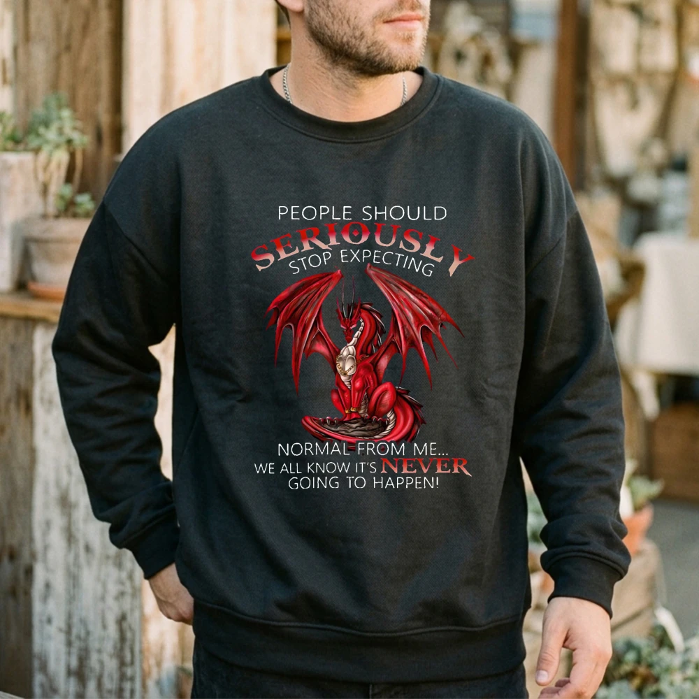 Winter Clothing Quotes - Red Dragon Funny Sarcastic Quote Sweatshirt
