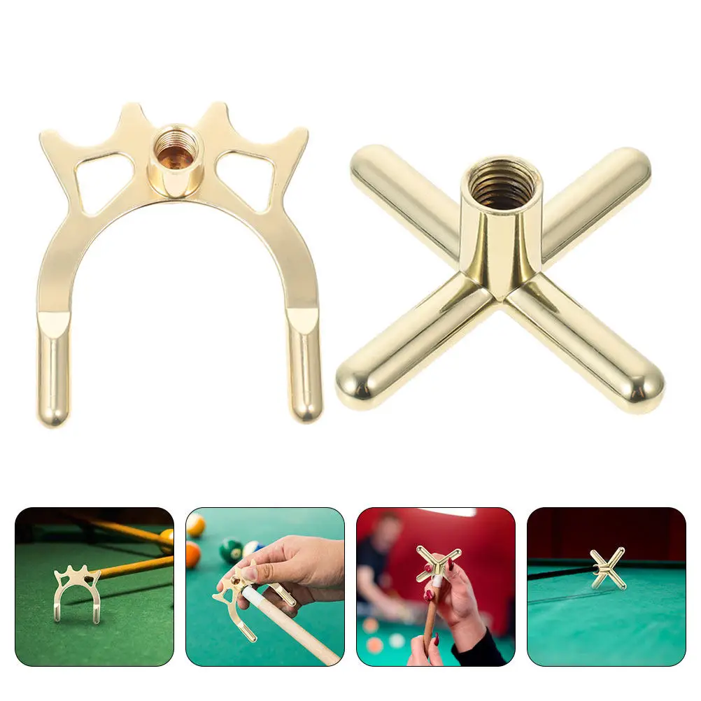

2Pcs Pool Cue Bridge Metal Copper Cross Bridge Stable Angle Control for Billiards Pool Table Accessories Cue Holders