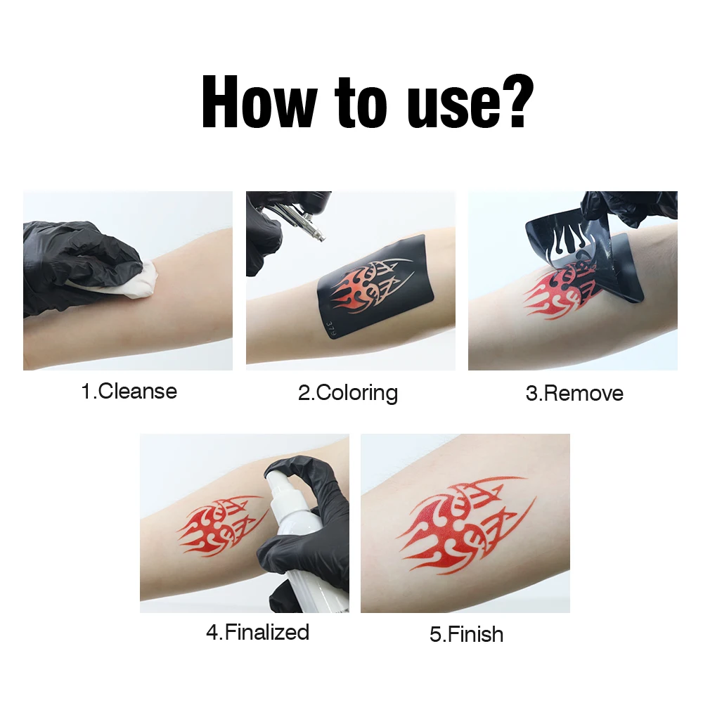 5 Pcs Temporary Tattoo Ink for Airbrush 30ml Waterproof 3-7 Days Long Lasting Painting Pigment for Party Street Body Art Tint image 5