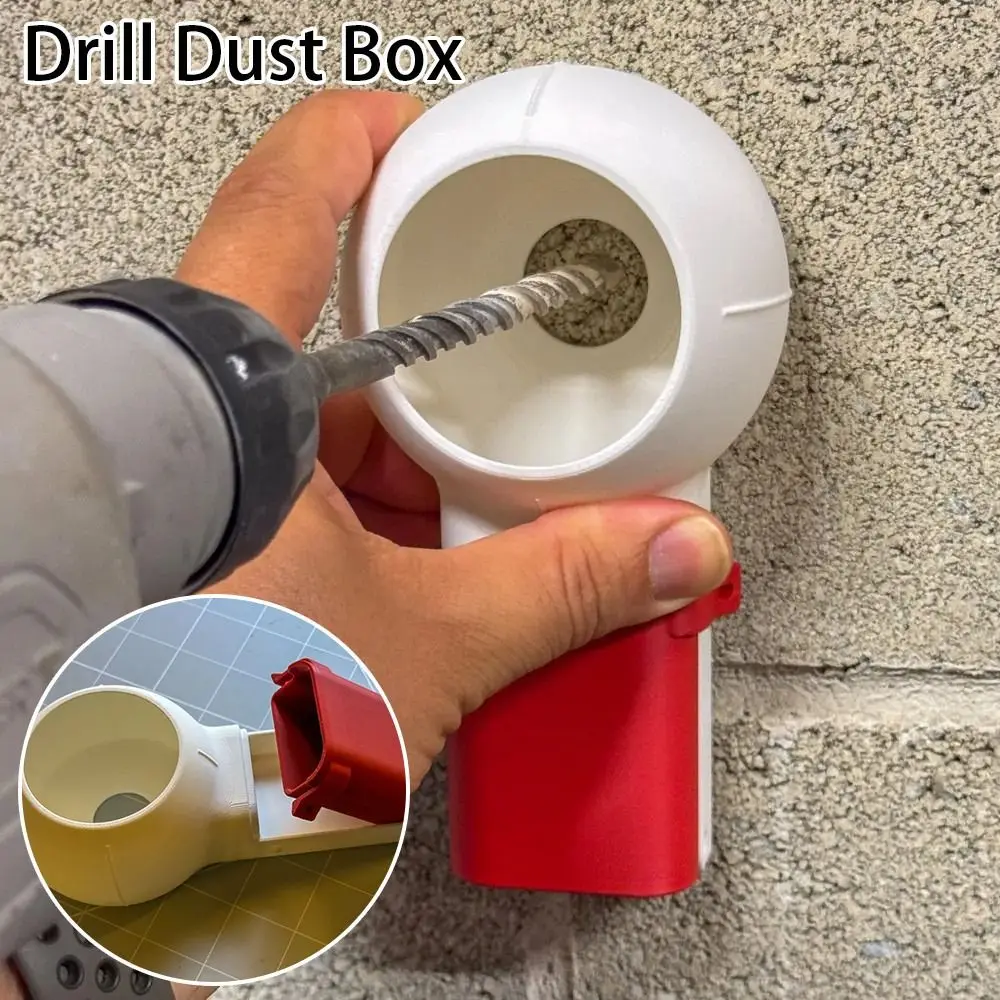 Non-Slip Drill Dust Box Multi-function Portable Guide Drilling Dust Collector Drill Tools Wall Drilling Dust Collector Box