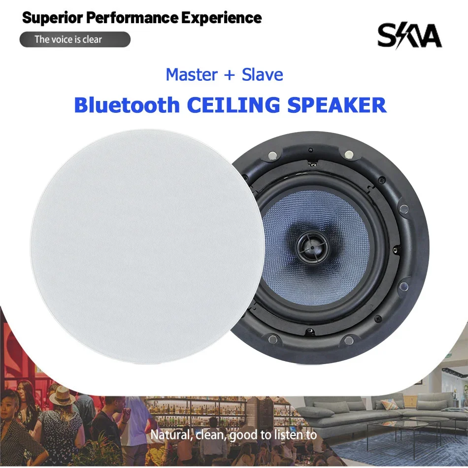 

Bluetooth Coaxial Ceiling Speaker Powerful 50W HiFi Stereo Loudspeaker Home Theater Background Music System Set