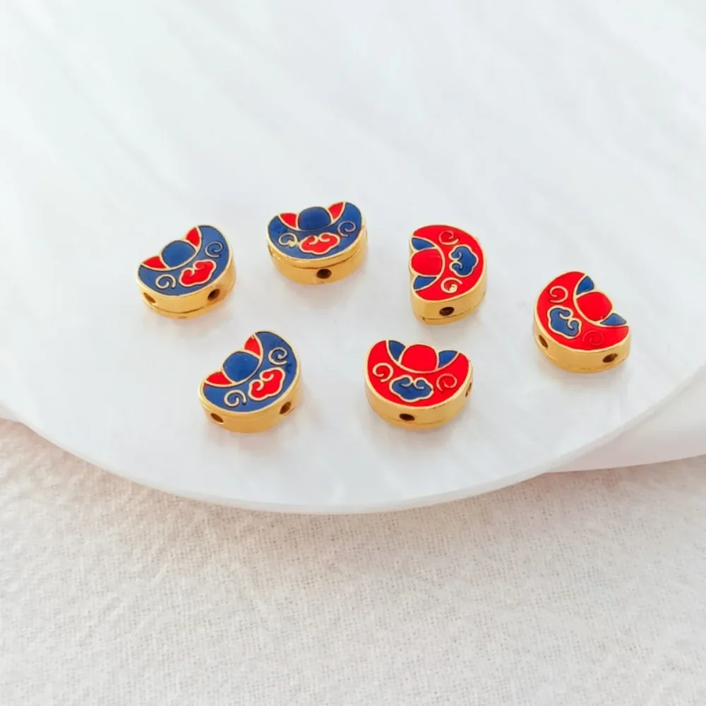 الطريقة القديمة قطرة زيت الذهب 18K الذهب الأفقي العمودي ثقوب مستقيمة سلسلة حبل مصفاة الخرز السائبة DIY بها بنفسك مجوهرات اكسسوارات