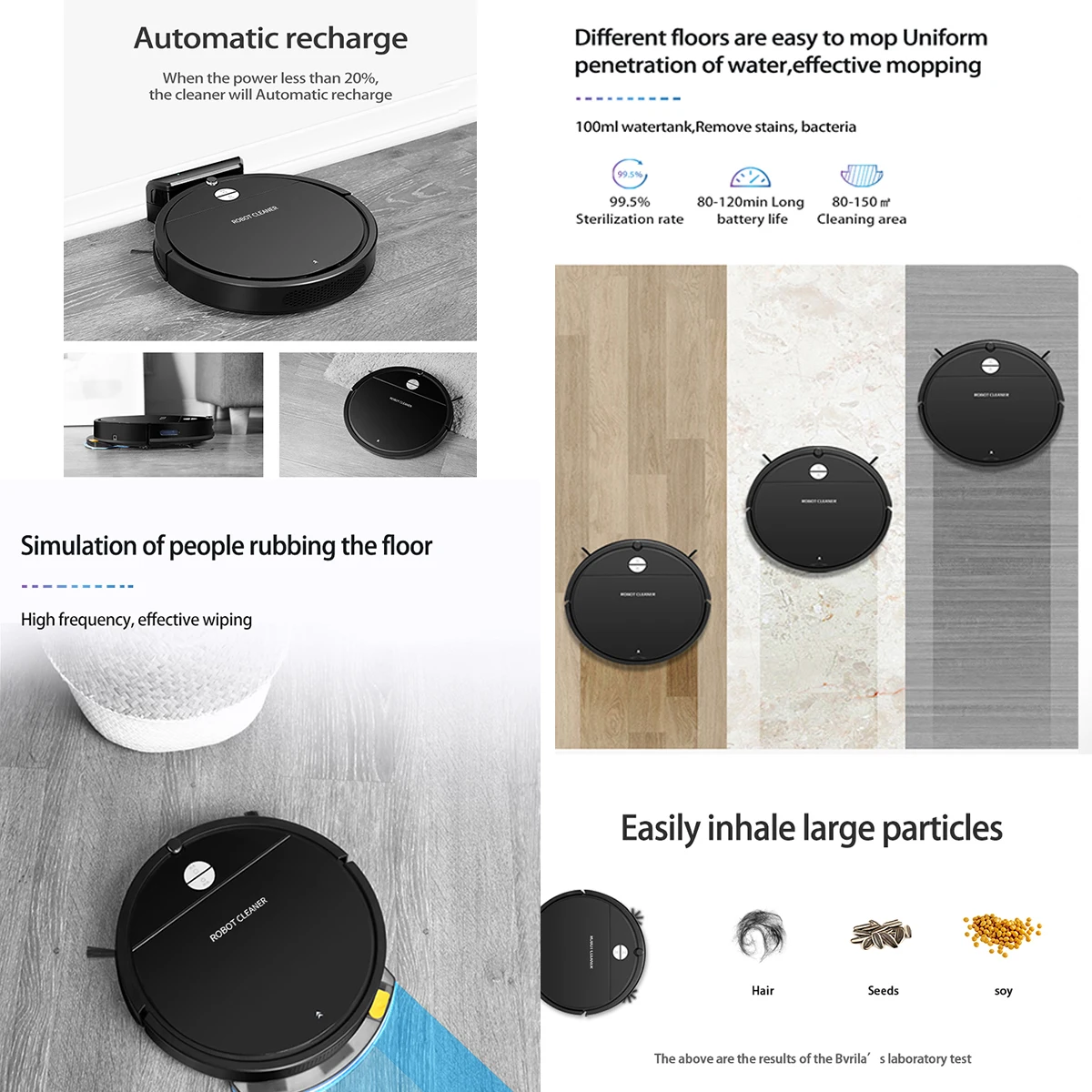China Intelligent Mop Robot Vacuum Cleaner Prices with App Wifi Voice Control