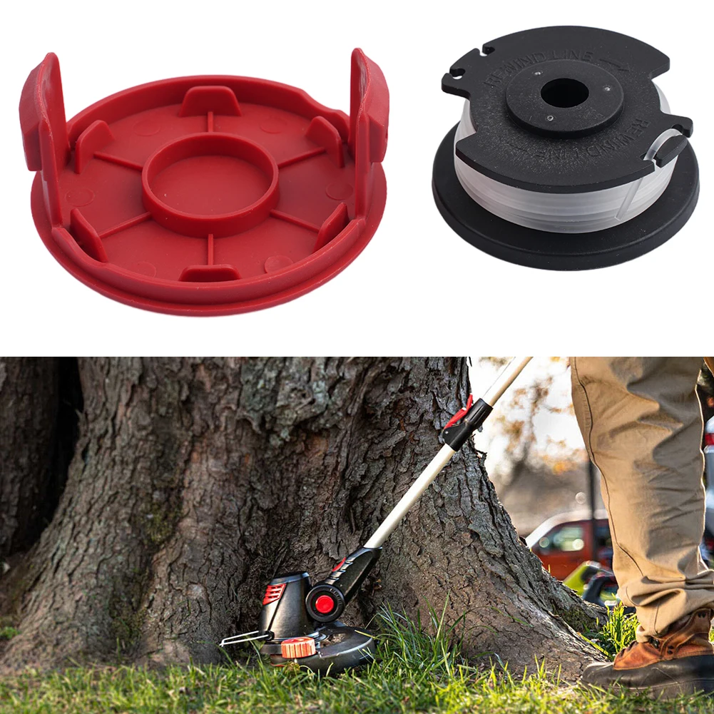 Enhanced Durability Spool Trimmer Line+Cap Cover for Hyper Tough 20V Max Cordless Battery Powered String Trimmer