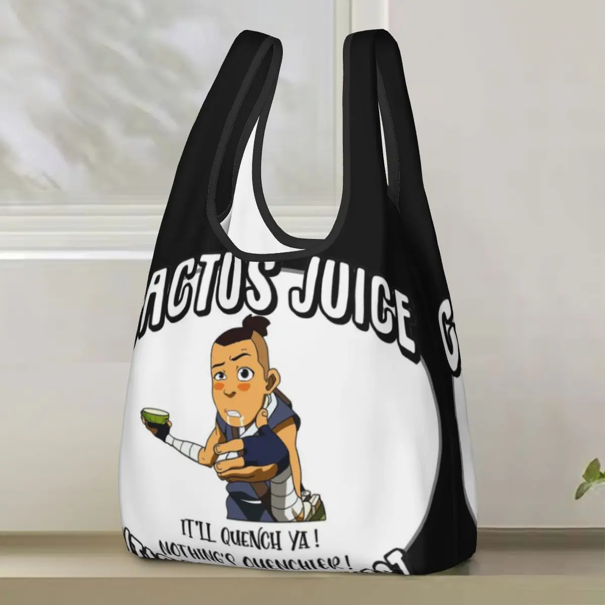 Sokka's Cactus Juice Avatar The Last Airbender Bolsa de compras Bolsas de mano portátiles Bolsa de hombro plegable Bolso de compras Bolso de comestibles