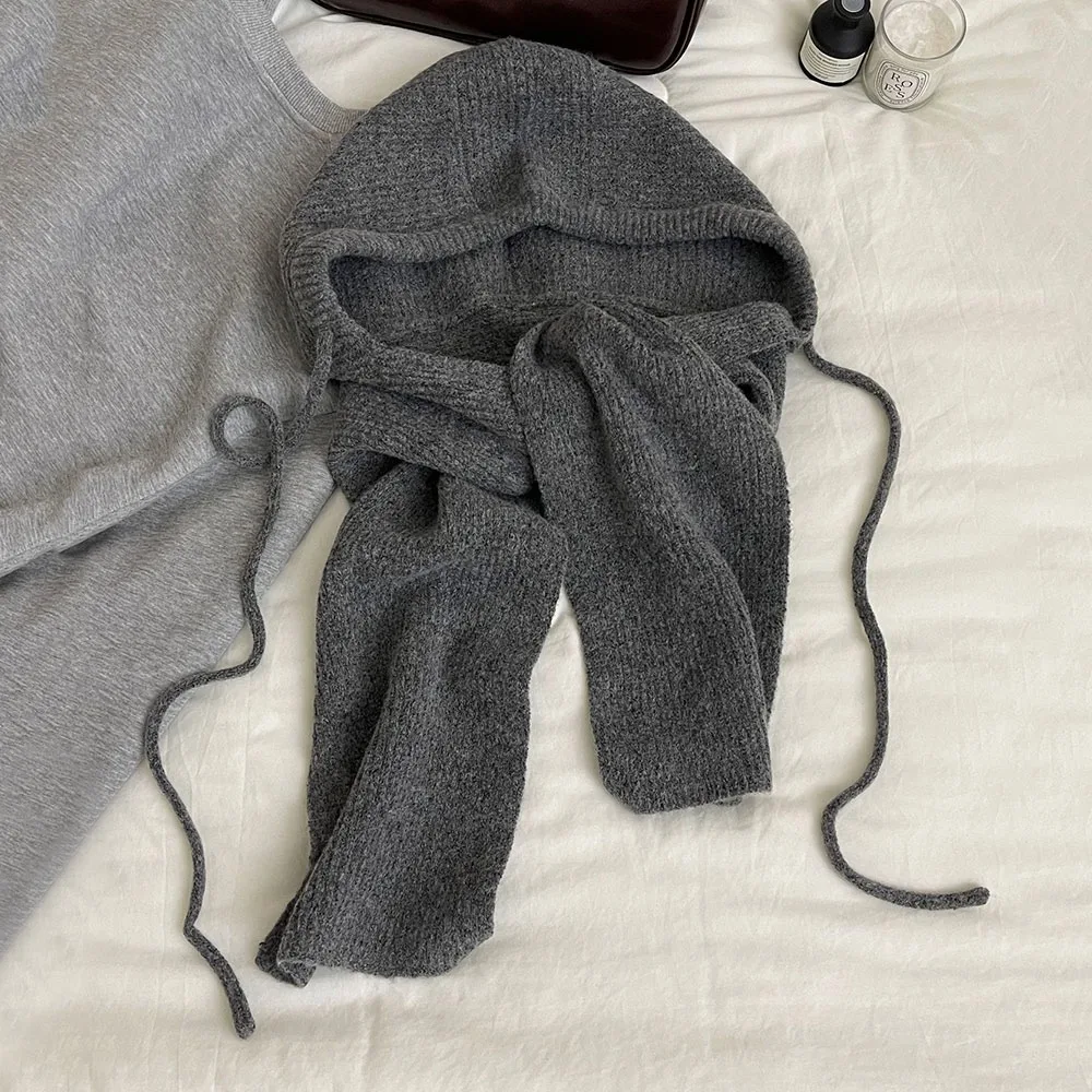 

Цельная Балаклава в стиле ретро, утолщенный теплый шарф с капюшоном, защита шеи, шейный платок, женские аксессуары