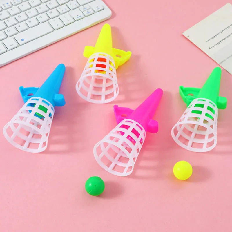 5 個子供カタパルトとキャッチボール小さなおもちゃ楽しいアイスクリーム射出ボールダブルゲーム幼稚園のご褒美小さなギフト