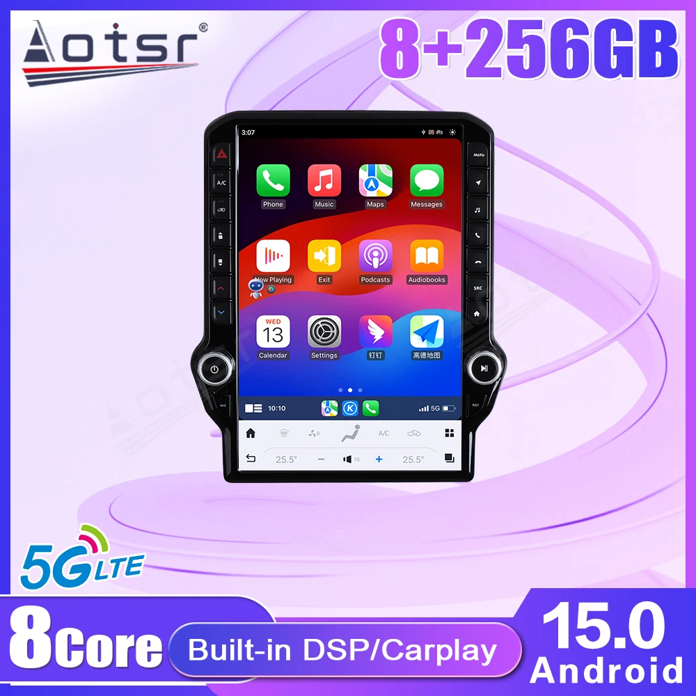 14.5 Inch Car Audio For Dodge Ram 1500/2500/3500 2013-2018 Multimedia Player Screen Wireless CarPlay Android Auto Stereo Radio