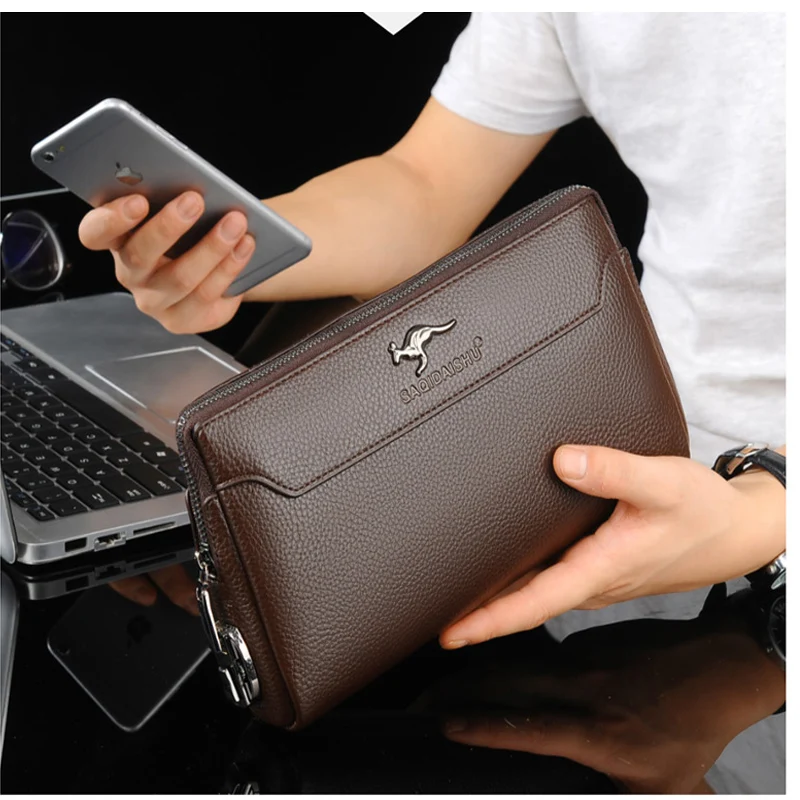 High quality soft leather Combination lock Men's Handbag 6 card wallet Business clutch bag Designer handbag man bolsos 클러치 백