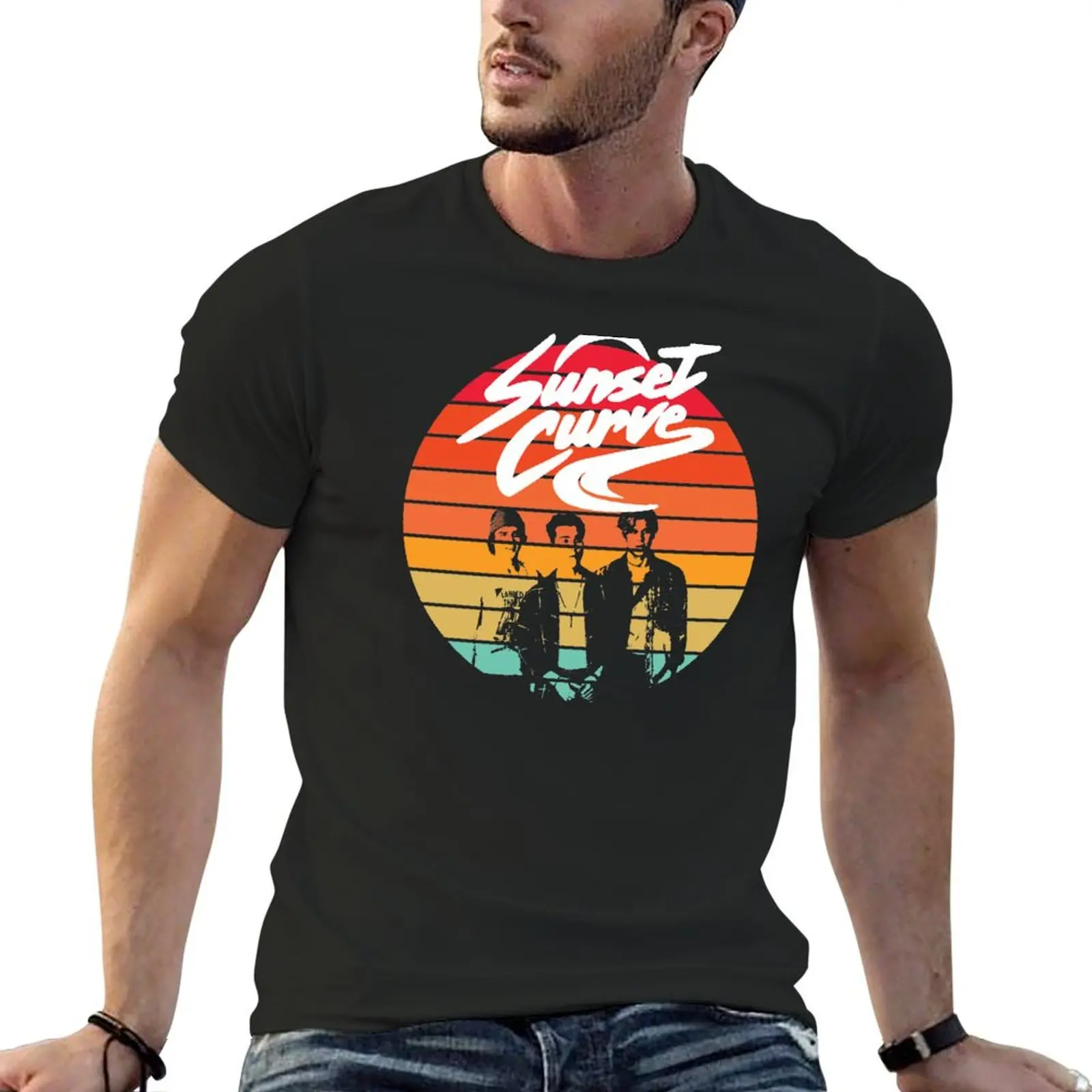 

Sunset Curve Band, Julie and The Phantoms T-Shirt vintage t shirts street wear tshirts for men