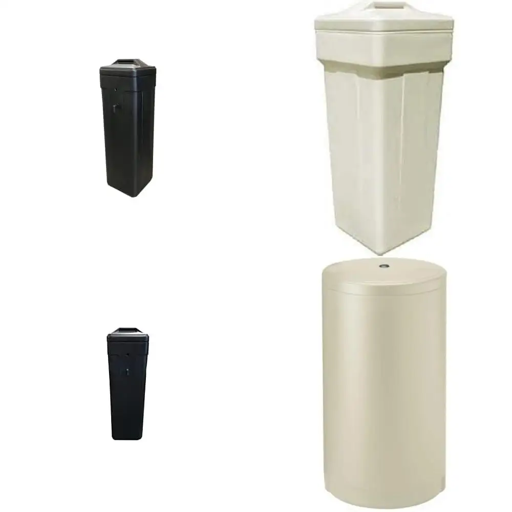 Компактный черный резервуар для рассола 11x11x38 с предохранительным поплавком для систем кондиционирования воды