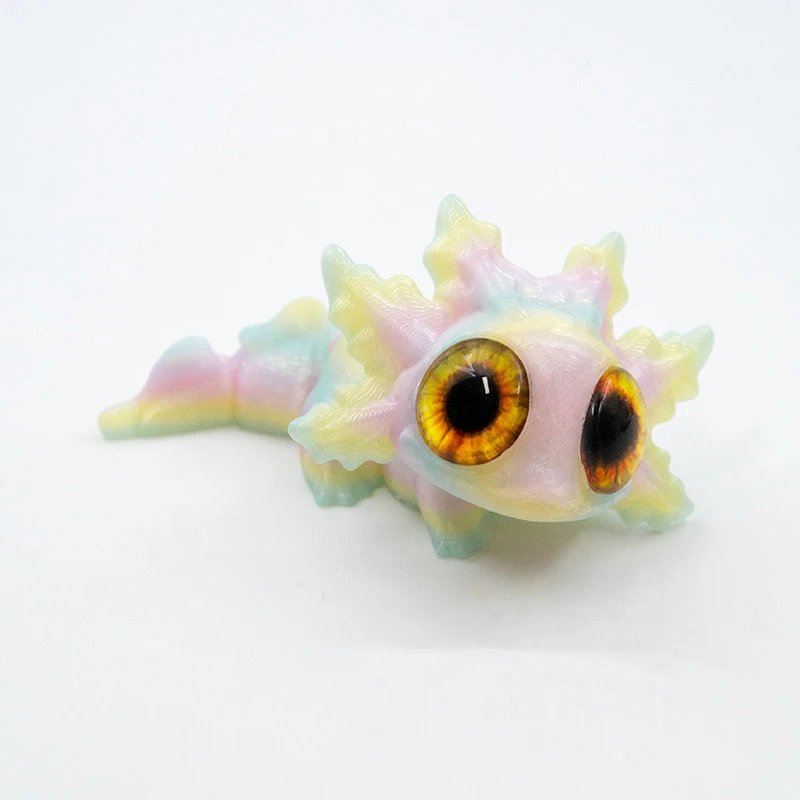 3D Gedrukt Regenboog Salamander Figuren Dier Speelgoed Met Ogen Multi-Joint Beweegbare Fidget Speelgoed Woonaccessoires Bureau Decor Kids gift