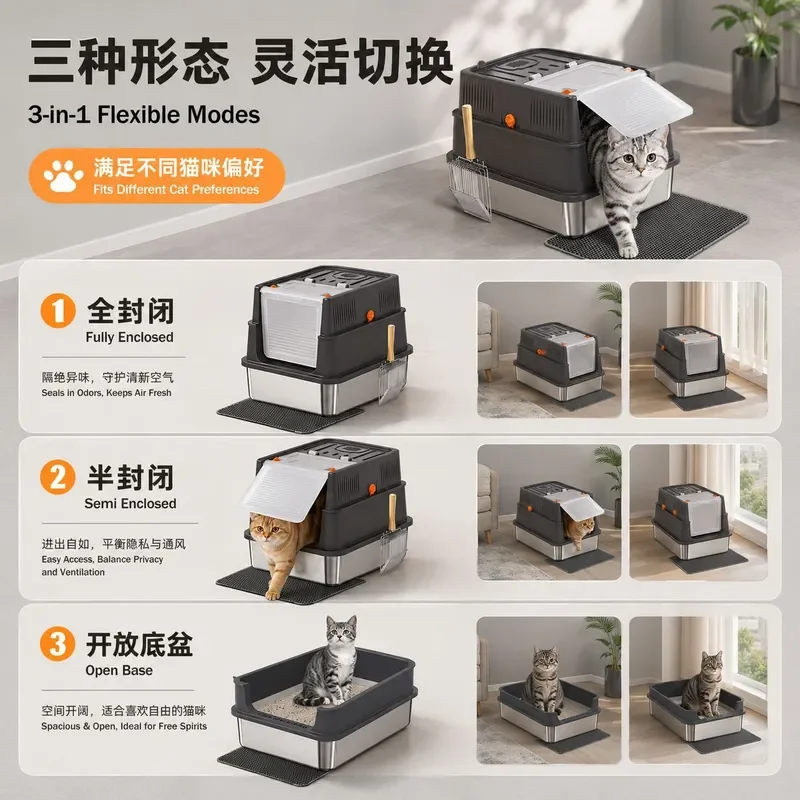 for Large Closed Cat Litter Box with Customized Flip Cover and Anti Splash Design for Small Cats and Kittens High Quality Pet