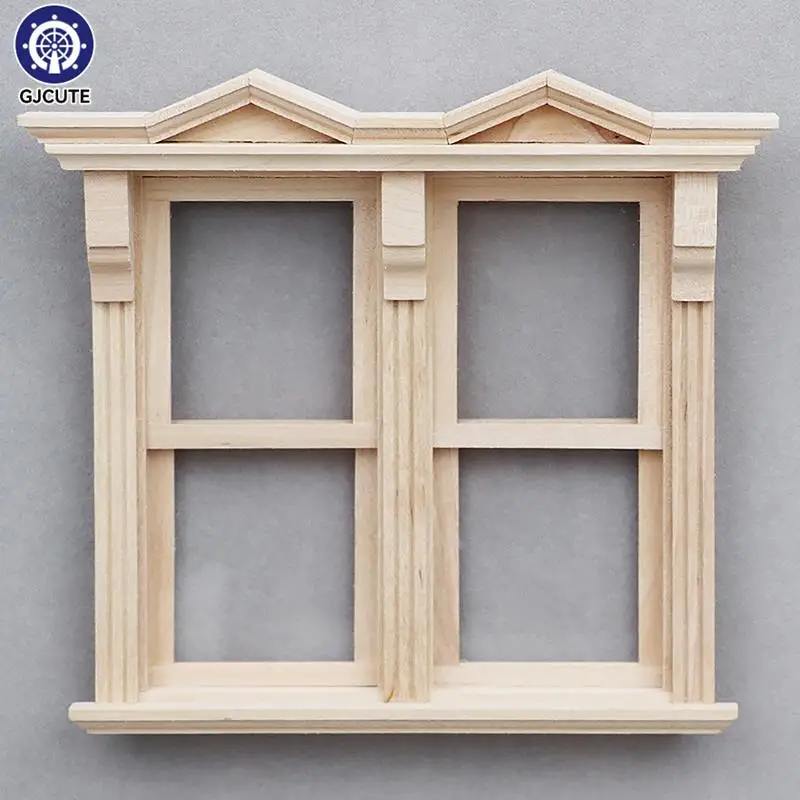 1:12 Dollhouse Miniature Wooden Window Sliding Panel Windows Can Be Painted Furniture Model Decor Toy Doll House Accessories