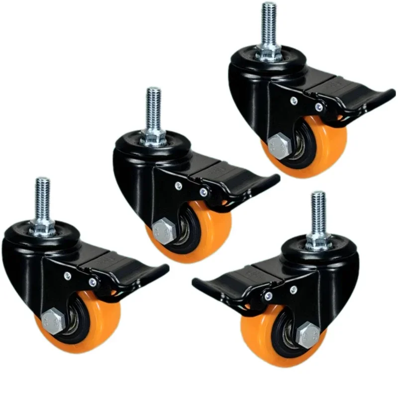 4 Pcs 2 inch Orange Gold Diamond Universal Caster/double Bearing Universal For Multiple Scenes/high Load Universal Caster