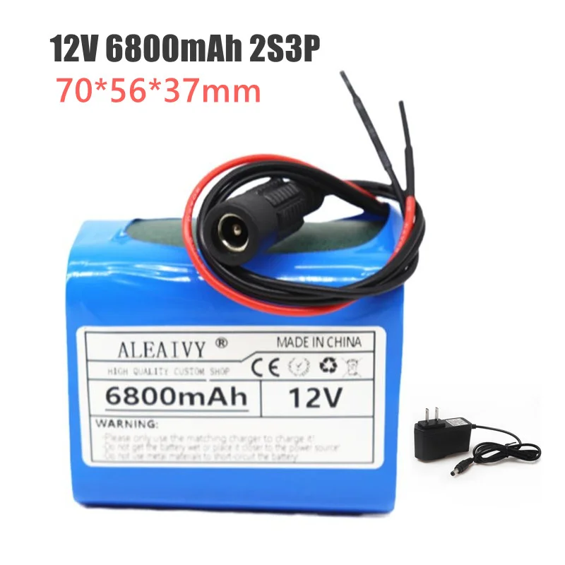 

12V 6800mAh 3S2P 18650 rechargeable battery pack with BMS, suitable for nesting ship speaker monitor LED lights, 12.6V charger