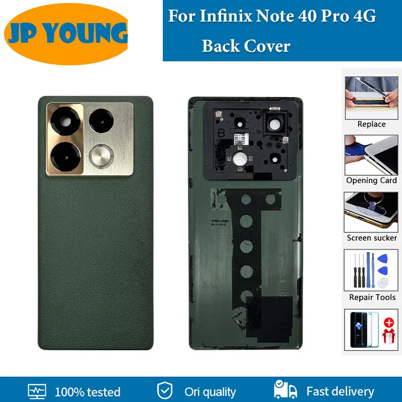infinix-note-40-pro-4g用バッテリーカバー-aaa-品質、infinix-x6850用バックカバー、リアハウジングケース、交換用バックカバー