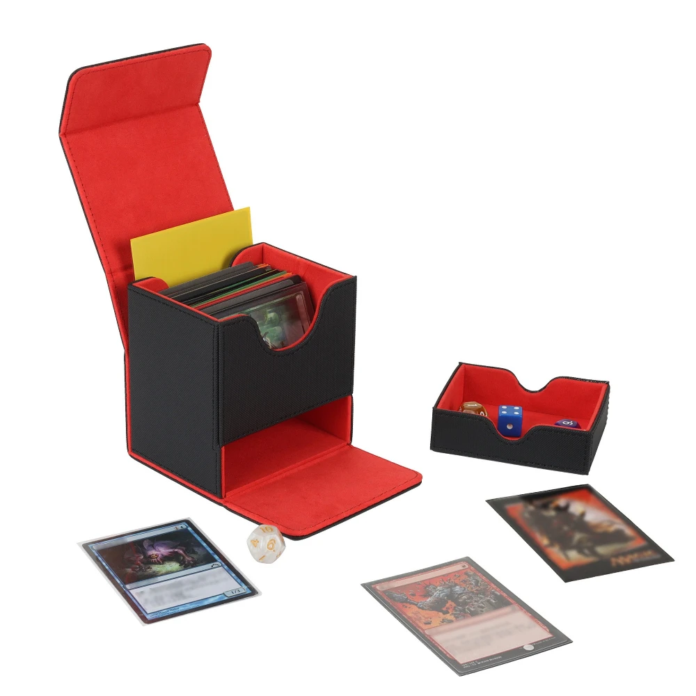 100+ Trading Card Deck Case Leather Magnetic Closure Card Storage Box Magic Card Protectors Fit for YuGiOh MTG Sport Cards view 4