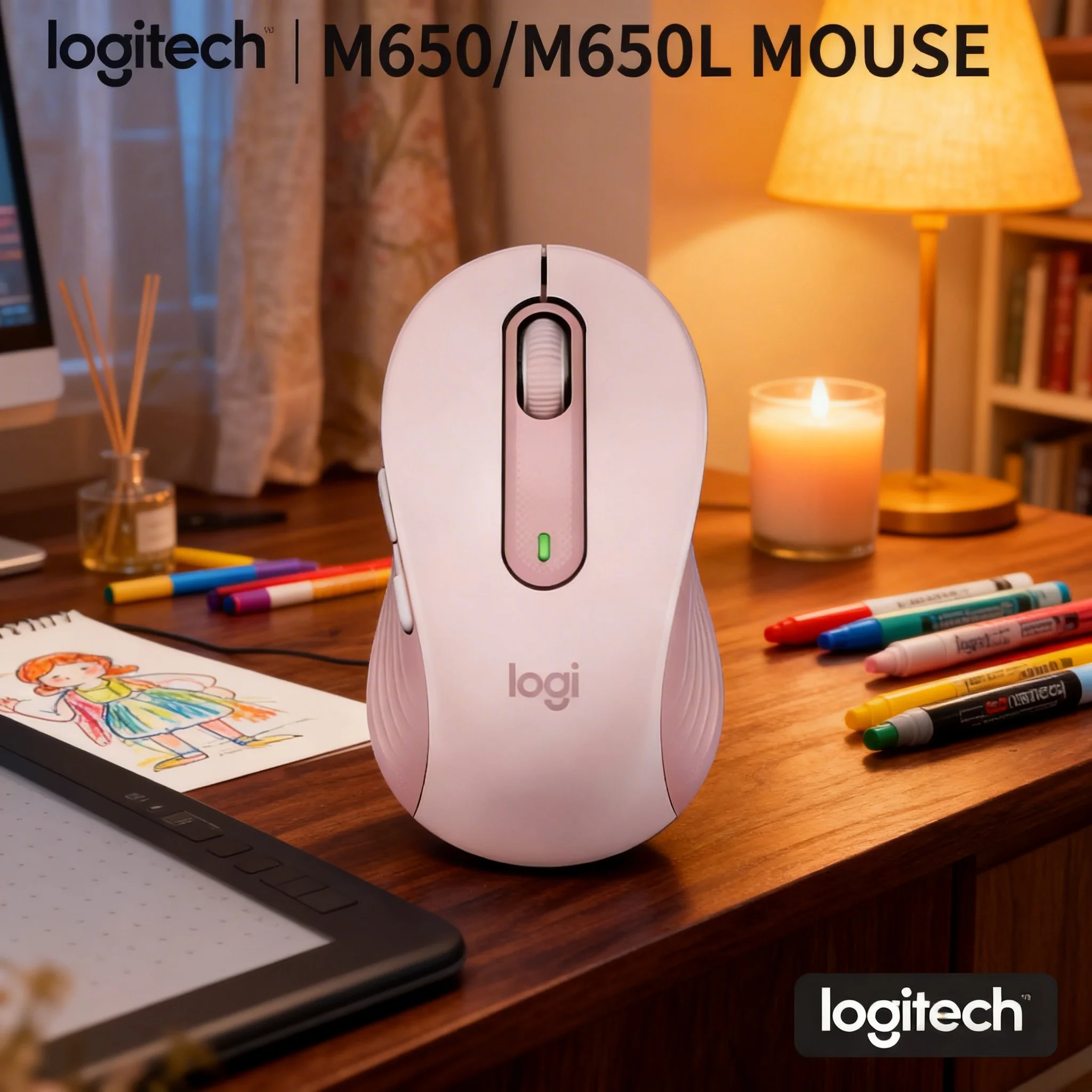 

Беспроводная мышь Logitech M650/M650L, SmartWheel, бесшумная работа, Logi Bolt/Bluetooth, длительное время работы от батареи, для пользователей с большими руками