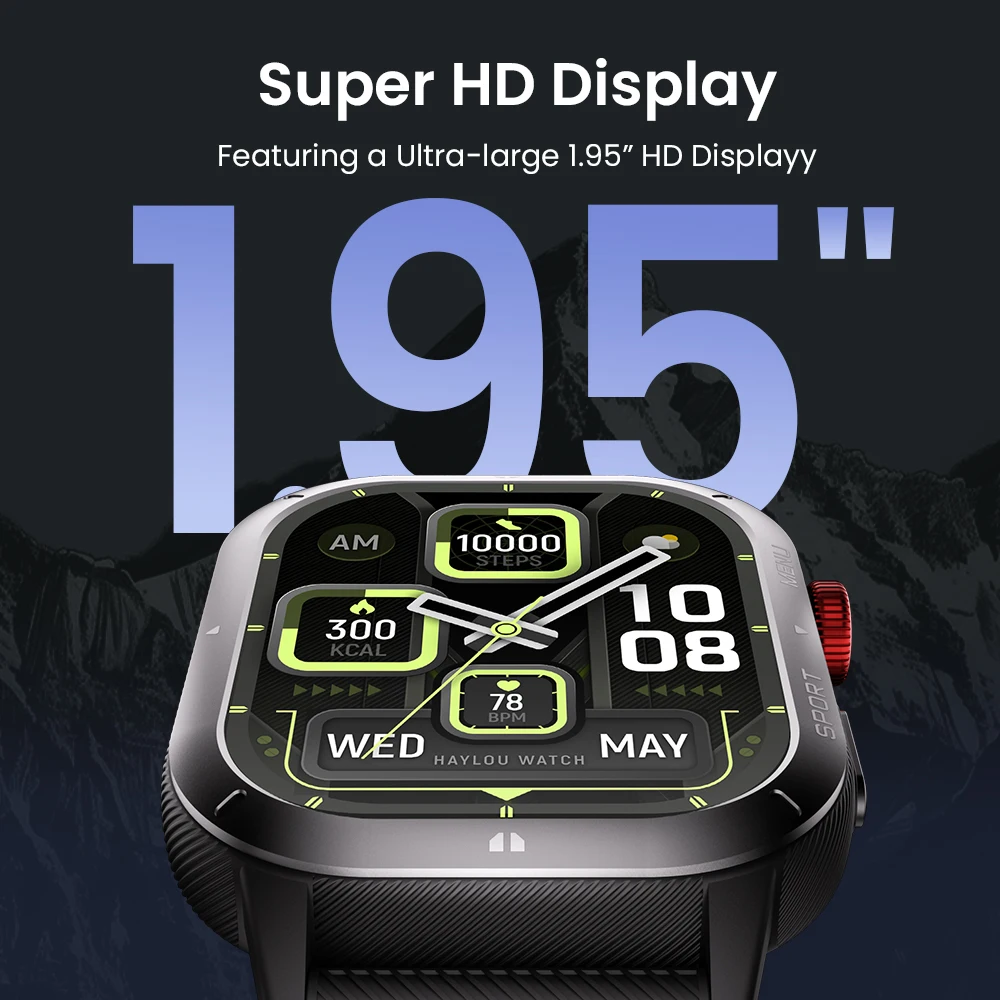 HAYLOU IRON NEO Smartwatch 1,95 »pantalla HD 3ATM impermeable Bluetooth llamada 30 días de duración de la batería reloj inteligente deportivo para exteriores 4