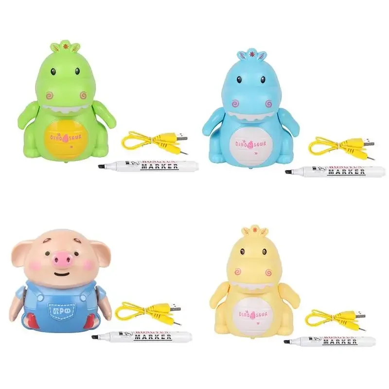 Robot Following Line Induction Educational Inductive Toys Car Truck Machine Follower DIY Diecast Vehicle Magic Pen Penguin Pig