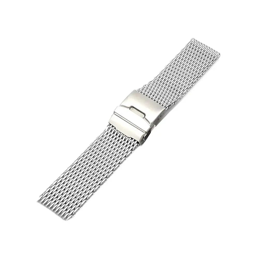 18/20/22/24mm Steel Dive Shark Mesh for Milanese Watch Bracelet Strap Band Weaving Double Snap Strap