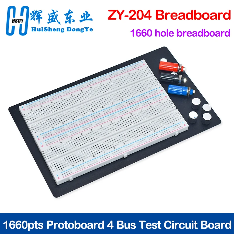 1/2PCS ZY-204 Breadboard 1660pts Protoboard 4 Bus Test Circuit Board Connection Point 1660 Bread Board