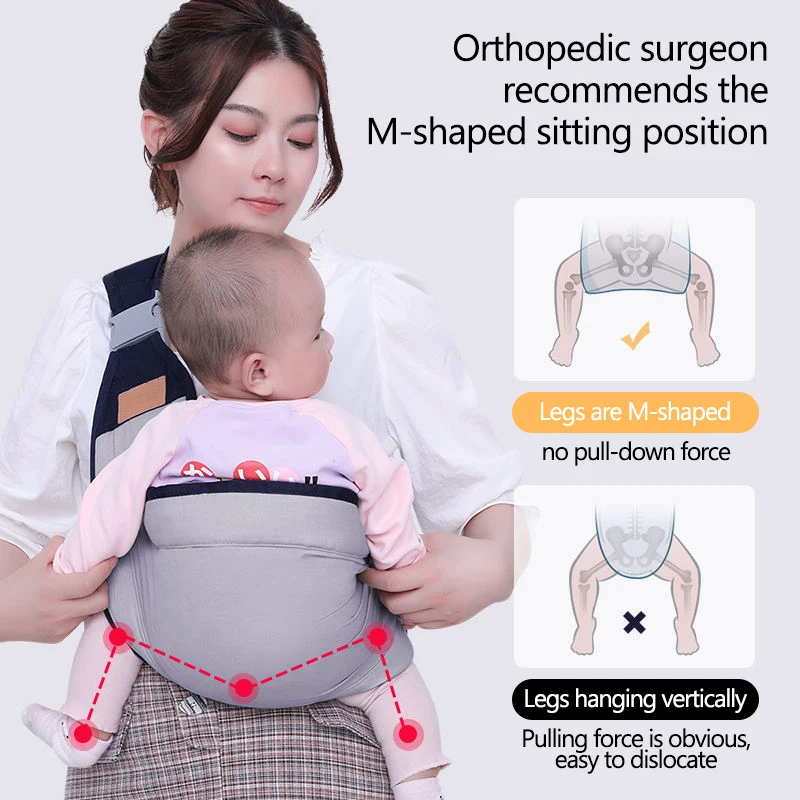 Portador de bebê multifuncional recém-nascido envoltório estilingue posição m ergonômico universal tipo de retenção frontal simples artefato de transporte