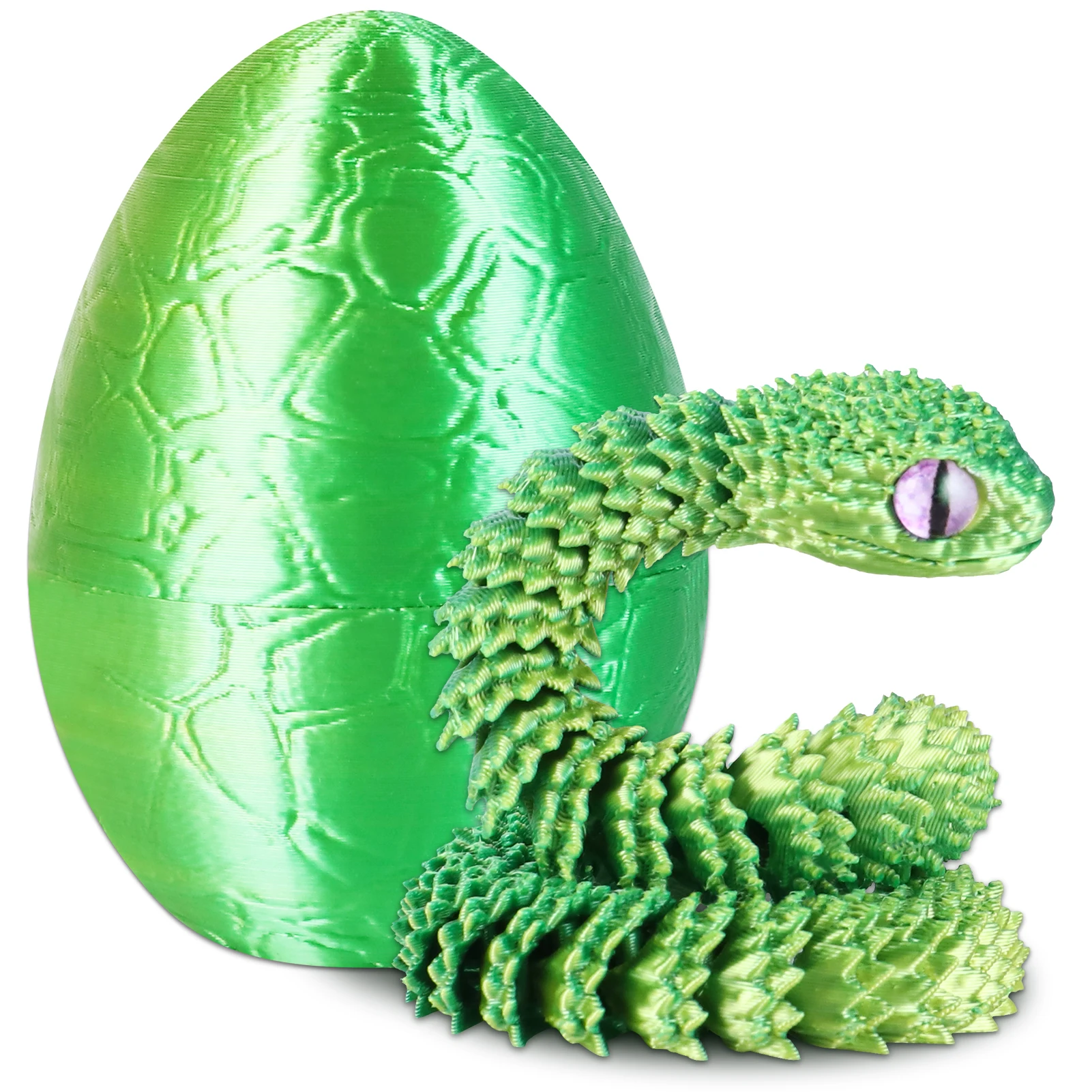 3D-gedrucktes Schlangeneier-Zappelspielzeug, bewegliche Schlangen-Schreibtischdekoration zum Stressabbau, lustiges Geschenk für Erwachsene und Kinder, Osterkorb-Stuffer