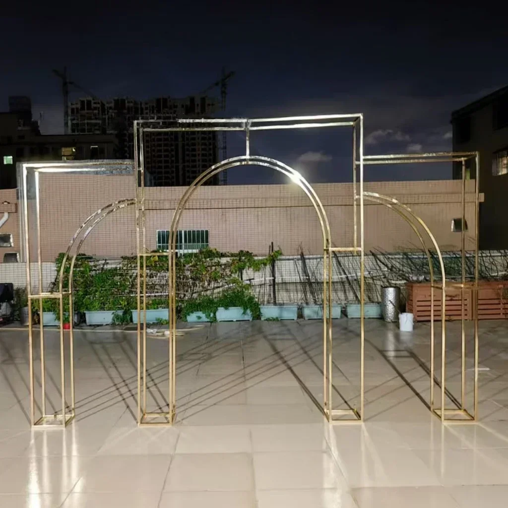 

OutdoorLawn Wedding Iron Screen Backdrops, Stage Wall Decoration, Decorative Flower Arch, Party Background Welcome Door Frame