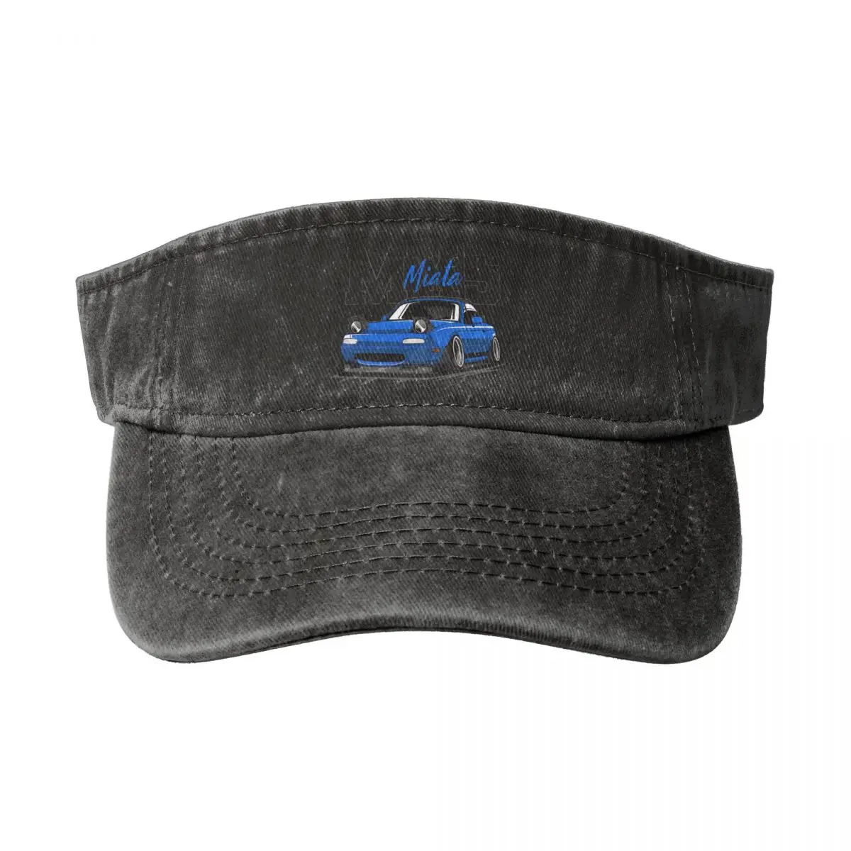

Blue Miata Jdm Car Washed Denim Empty Top Hat Breathable Caps Sports Visors