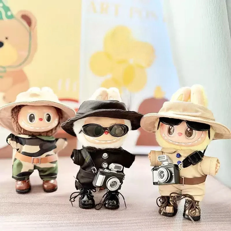 

Mini Doll'S Clothes Outfit Accessories For 15-17cm Ropa Labubu and 10cm cotton doll Thai uniform camouflage jumpsuit Clothing